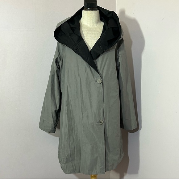 Eileen Fisher Reversible Hooded Jacket Raincoat - Picture 7 of 10